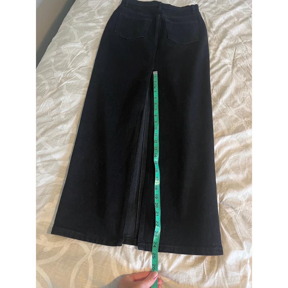 Reformation Daria Ultra High Rise Denim Maxi Skirt Nidri Black Size 27 - Picture 10 of 11